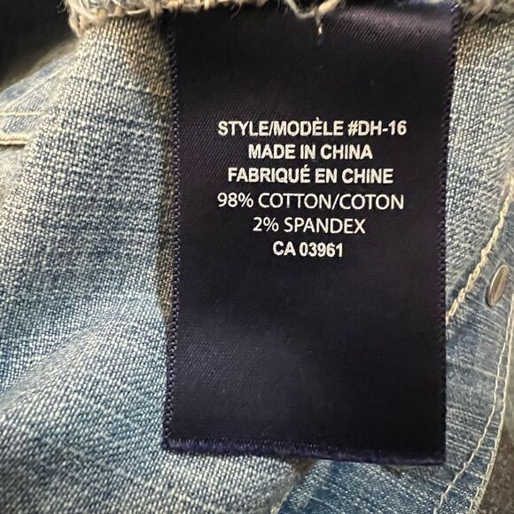 DENVER HAYES Denim Beaded Detail Button Up Stretch Jean Jacket M - Picture 8 of 8